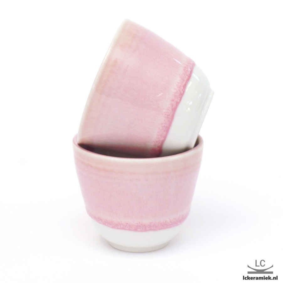 Servies Lc Keramiek | Porseleinen Espressokopje Suikerspin Roze 125Ml (Lungo)