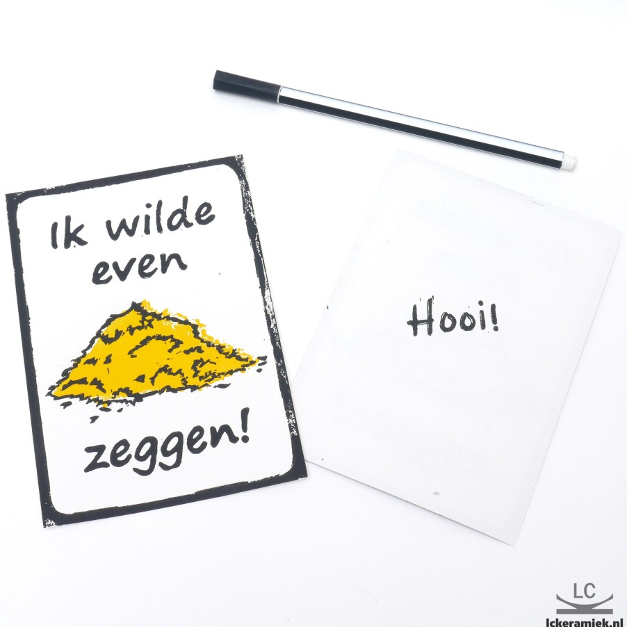 Kunst Lc Keramiek | A6 Kaart Hooi! Handgemaakte Print