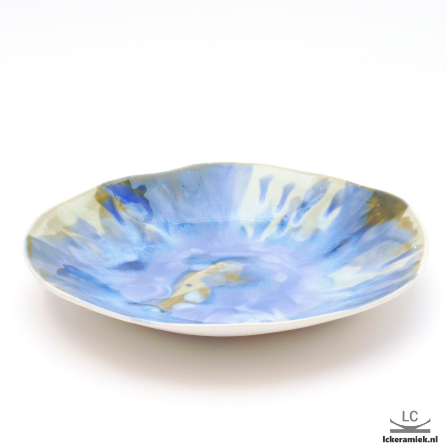 Servies Lc Keramiek | Porseleinen Schaal Waterval Blauw Groen 824Cm