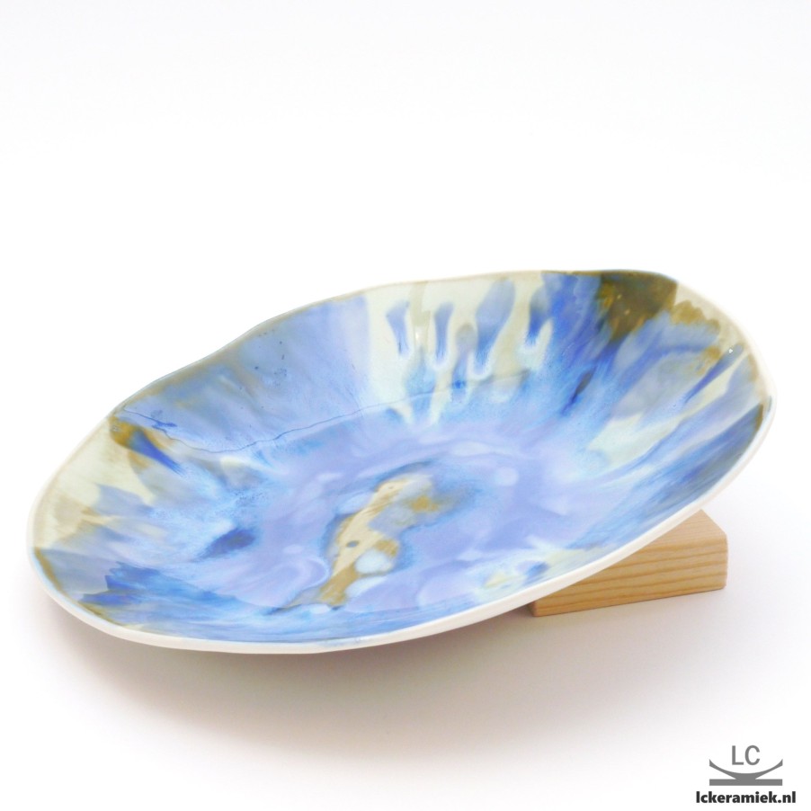 Servies Lc Keramiek | Porseleinen Schaal Waterval Blauw Groen 824Cm