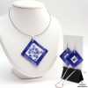 Sieraden Lc Keramiek | Sieraden Set Blauw-Witte Vierkanten